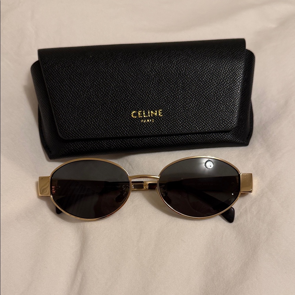Celine Gold and Black Women's Sunglasses